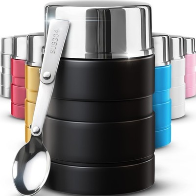 Termo De Acero Inoxidable 17 oz Para Comida Caliente Topersitos Redondo Topper