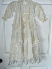 Vintage Antique Baby Christening Gown Victorian Lenceria Bordado Moderna A Mano