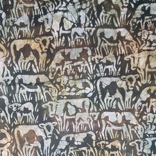 1 Yd Cut- Robert Kaufman Batiks Farm Country, Brown, Black, Beige