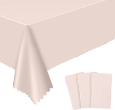 3 Pack Plastic Light Pink Tablecloth 54 X 108inch Disposable Table Covers Pink S
