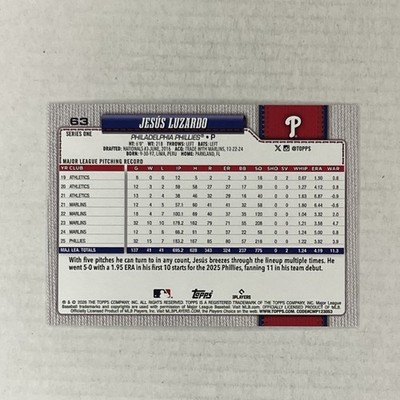 2026 Topps Series 1 - Jesus Luzardo Rainbow Foil | eBay