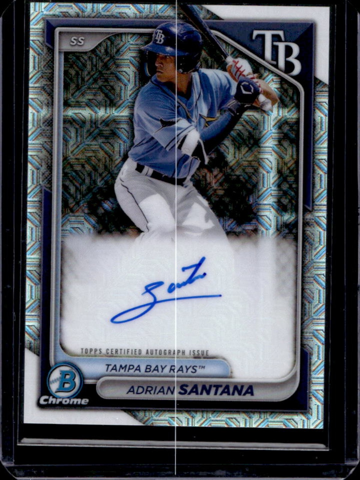 2024 Bowman Mega Box Adrian Santana Prospect Auto Refractor #BMA-AS Rays