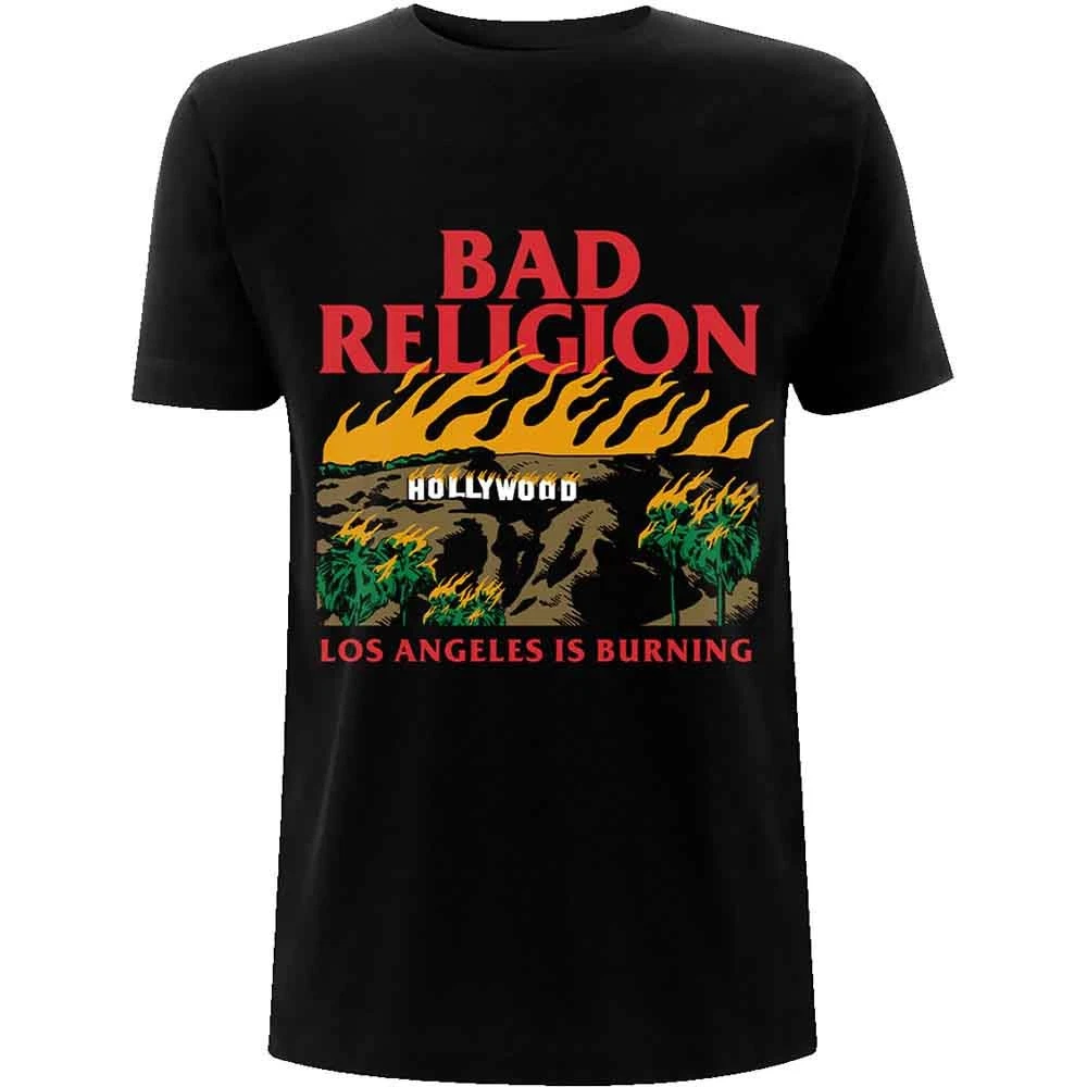Bad Religion Burning Black Licensed T-Shirt Men's