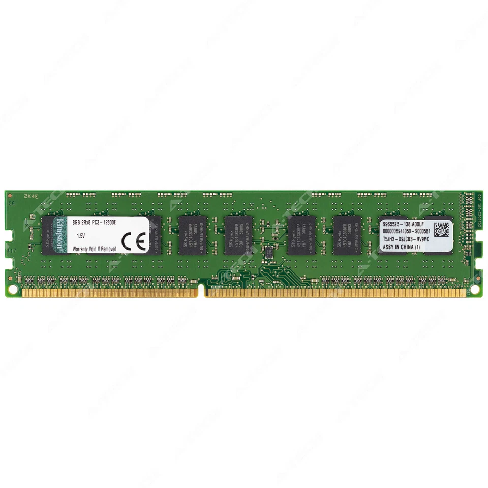 Kingston 8 GB 2Rx8 PC3-12800 ECC UDIMM DDR3 1600 ECC memoria RAM de servidor sin búfer