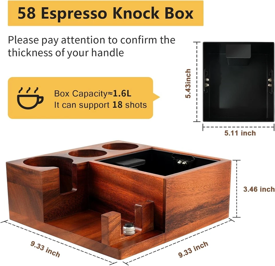 Эспрессо Knock коробка эспрессо кофе устроитель коробка дерева эспрессо тампинг станции - Изображение 2 из 4