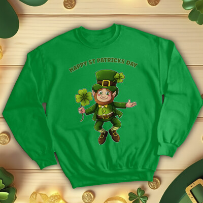 Lustiges Sweatshirt Pullover Kobold Familie St. Patricks Day irisch grün #STPD