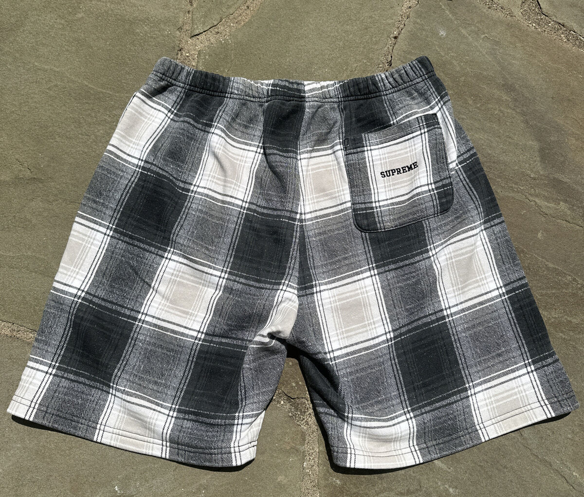 Nike Supreme Black Plaid Sweatshort - Medium