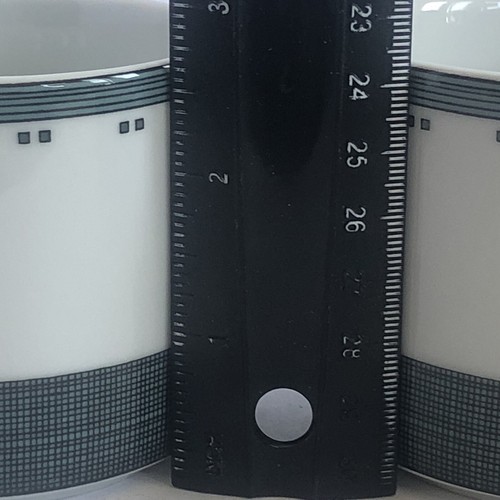 Dansk Gridworks Green Coffee Tea Flat Cups 8 Oz White Green Set of 4 - Picture 14 of 21
