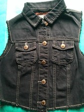 Taake Norwegian Black Metal Girls Denim Cut-off Patch Waistcoat Vest Sizes 8-18