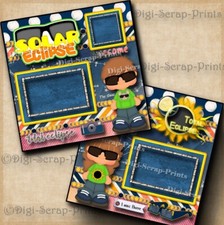 SOLAR ECLIPSE  2 premade scrapbook pages paper TRAVEL layout DIGISCRAP A0545