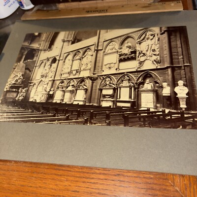 Vintage Westminster Abbey Poet s Corner House Mounted Architecture Photo England