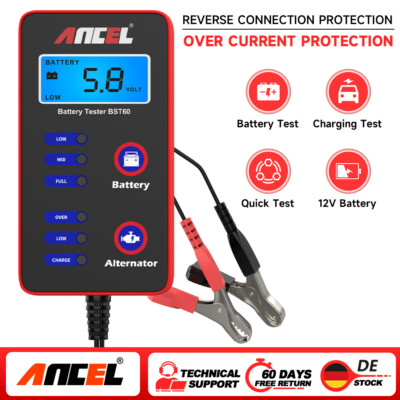  2025 Ancel 12V Batterietester Digital PKW KFZ Diagnosegerät Akku Testgerät DE