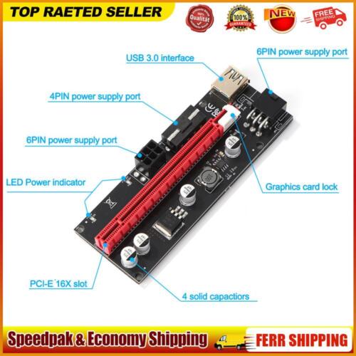 VER009S SATA 15Pin to 6pin USB 3.0 Cable PCI-E 1X to 16X Riser Card for Miner - Picture 1 of 12