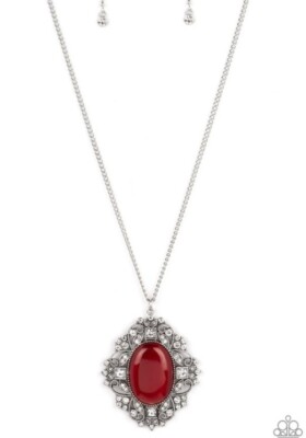  Paparazzi: Dream Board Dazzle Red and Silver  Necklace |Paparazzi Accessories