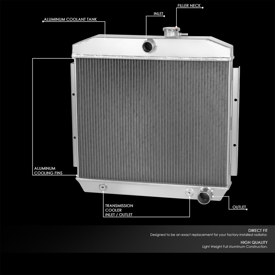 FOR 55-57 CHEVY SMALL BLOCK 150/210 SBC V8 3-ROW FULL ALUMINUM CORE ...