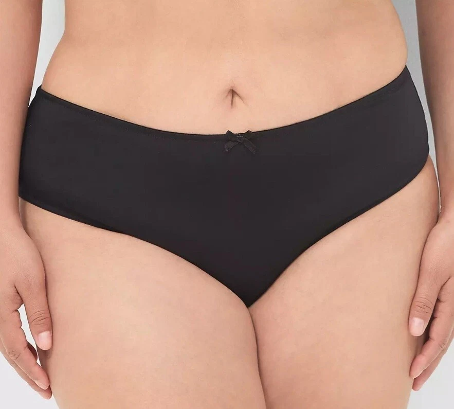 Calcinha de microfibra Lane Bryant sexy preta com franjas costas abertas plus size 3X, 22/24 - Imagem 2 de 4