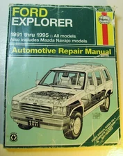 Haynes Repair Manual 1991 - 1995 Ford Explorer Mazda Navajo All Models 36024