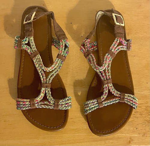 Bunte Cherokee-Sandalen im Boho-Stil Damengröße 5. "
