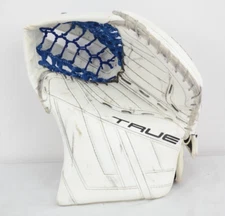 True Hzrdus 9X4 Goalie Catch Glove Senior White w/ Blue Lacing (1219-5570)