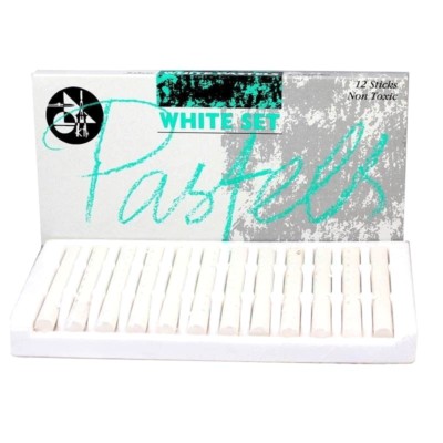 12 Jakar All White Pastell Kreidestifte Zum Zeichnen, Compressed 10mm x 80mm