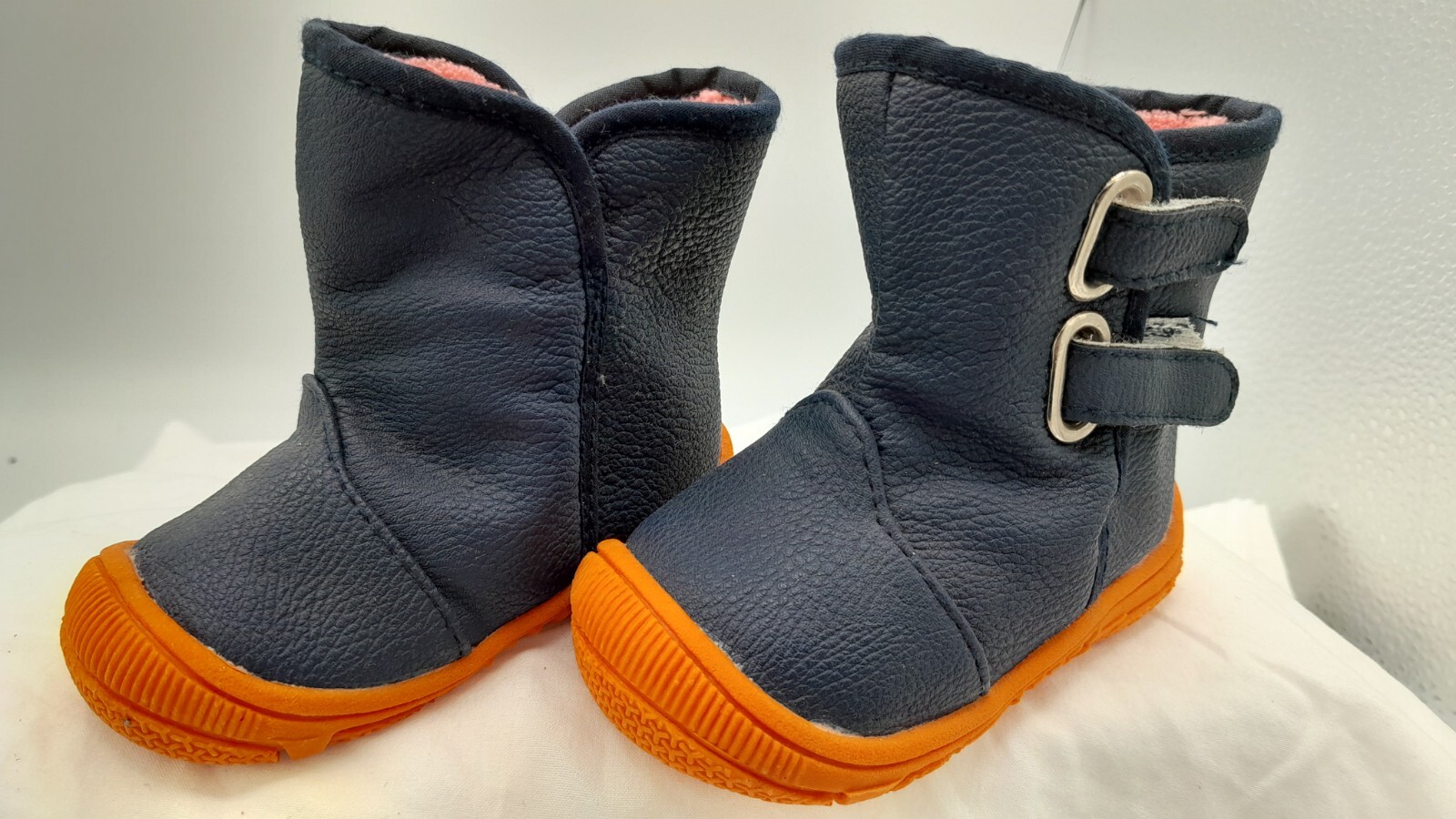 Botines sin cordones suela de cuero azul talla 18 meses nuevos sin etiquetas