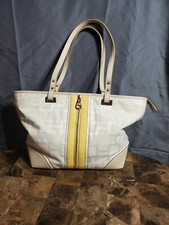 Nine West Purse Shoulder Bag Cream & Yellow Purse Zipper Classic