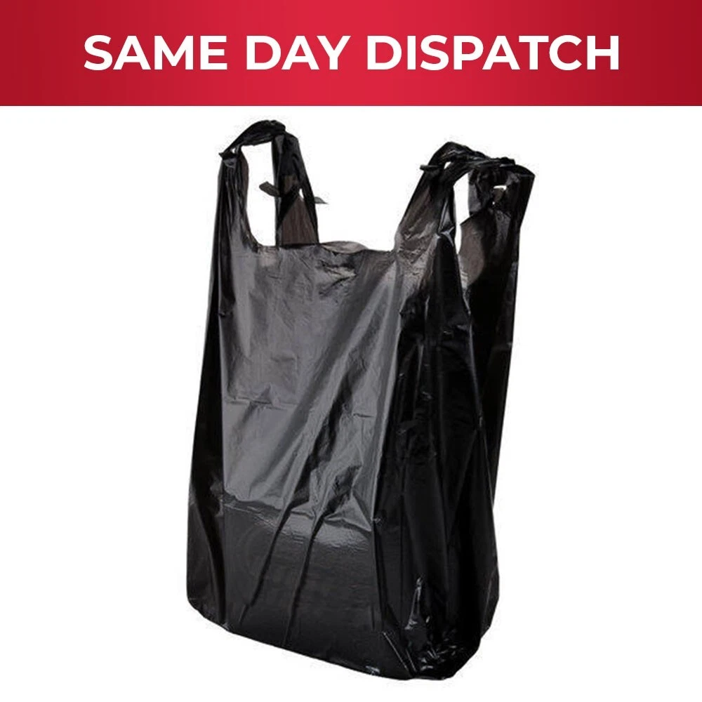 Black vest carrier bags deals