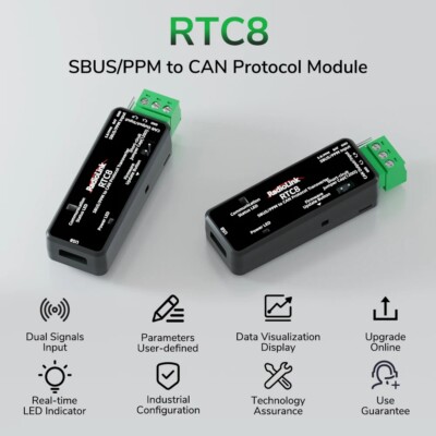 Radiolink RTC8 SBUS/PPM to CAN Protocol Module Dual Signal Input APP Parameter