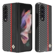 New Carbon Fiber Textured Leather Cover Case For Samsung Galaxy Z Fold 6
