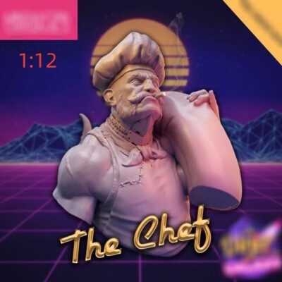 1/12 resin bust figures model Chef carrying octopus Unassembled Unpainted