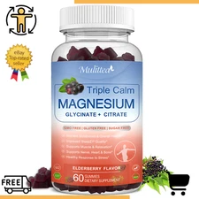 Magnesium Glycinate Gummies Triple Calm Bone Mood Muscle Health Supplement