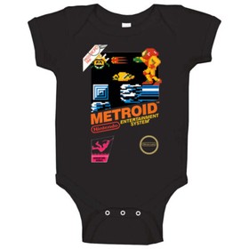 Metroid Retro Nes Box Art Baby One Piece
