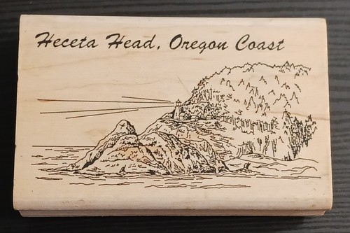 Heceta Head, Oregon Rubber Stamp RARE Destination Wood Mounted Cape Creek Oregon - Picture 7 of 10