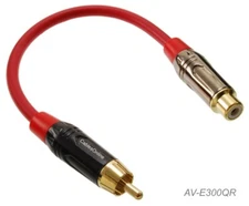 6-inch RCA Male to RCA Female Premium Red Audio Extension Cable