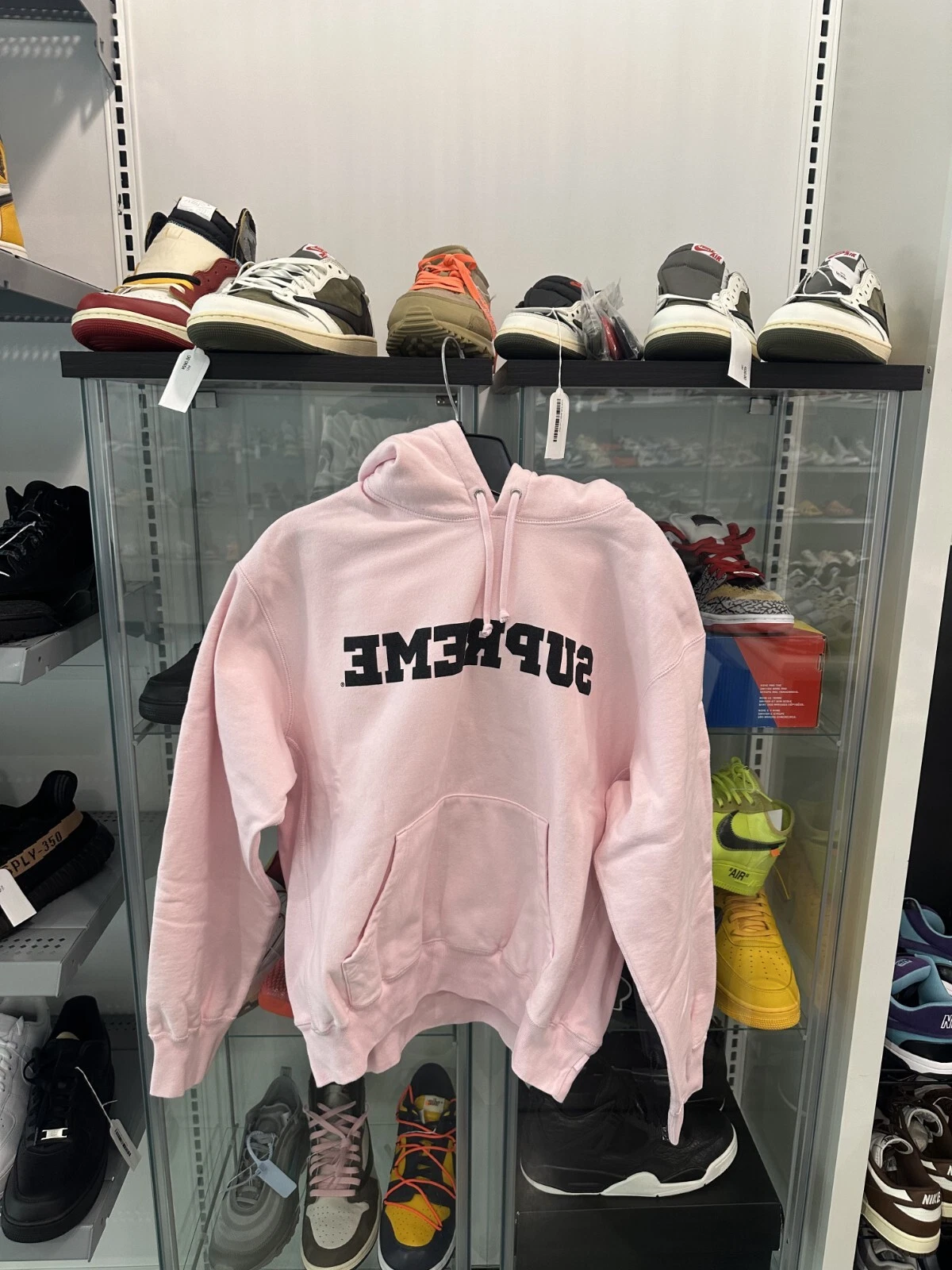 Sweat à capuche Supreme Reverse rose clair NEUF TAILLE S ENVOI RAPIDE