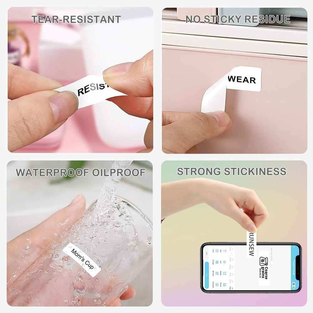 Phomemo D30 Label Maker Tape – White Thermal Sticker Roll Compatible  