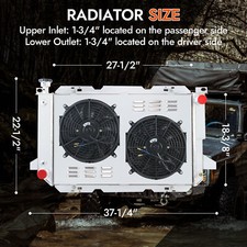 4 ROW Radiator Shroud Fan+Relay For 83-1997 FORD F100/F150 F250 /F350 Bronco V8