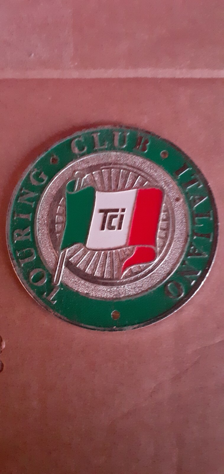 EMBLEMA BADGE MEDAGLIA TOURING CLUB ITALIANO (CM.8X8) RARISSIMA & UNICA Bezpłatne ogólnopolskie, oryginalne