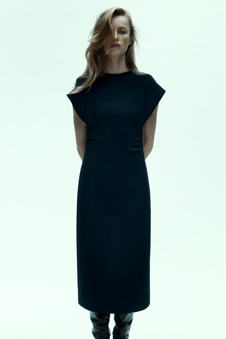【Aje.】Zara Gathered Midi Dress Zara Gathered Midi Dress | Gold | Aje – Aje ROW