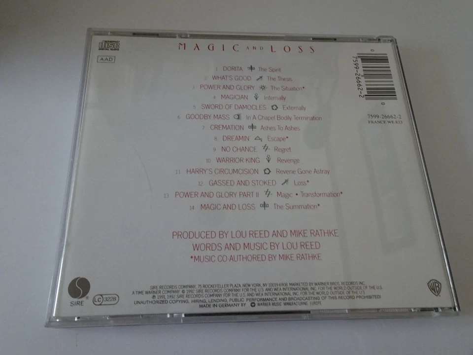 Lou Reed:  Magic and Loss   EX  German   CD - Image 2 of 3