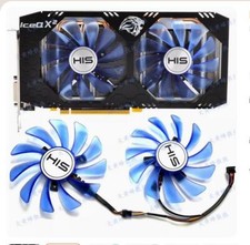 For HIS RX470 474 RX570 574 580 588 IceQ X2 OC Graphics Card Cooling Dual Fans 