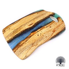 Mike Alachua Wild Spalted Oak Hybrid Serving Charcuterie Board Hand Made USA