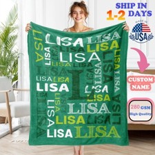 Custom Name Letter Blanket Personalized Name Blankets Throw Gift For Birthday