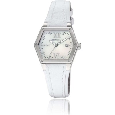 BREIL TW0661 DAMENUHR LEDER WEISS DATUM LISTE. 165  32mm UNTERPREIS