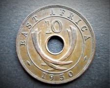 EAST AFRICA TEN  CENTS  1950  / SNIFF'S  ANCIENT COINS T-3