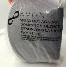 Avon Speak Out Against Domestic Violence Purple Peace Nesting Bags Set Of 3