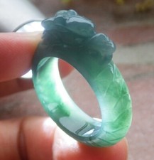 Video Certified Green 100 A JADE Jadeite Dragon RING USA. 10.25    694791 AS