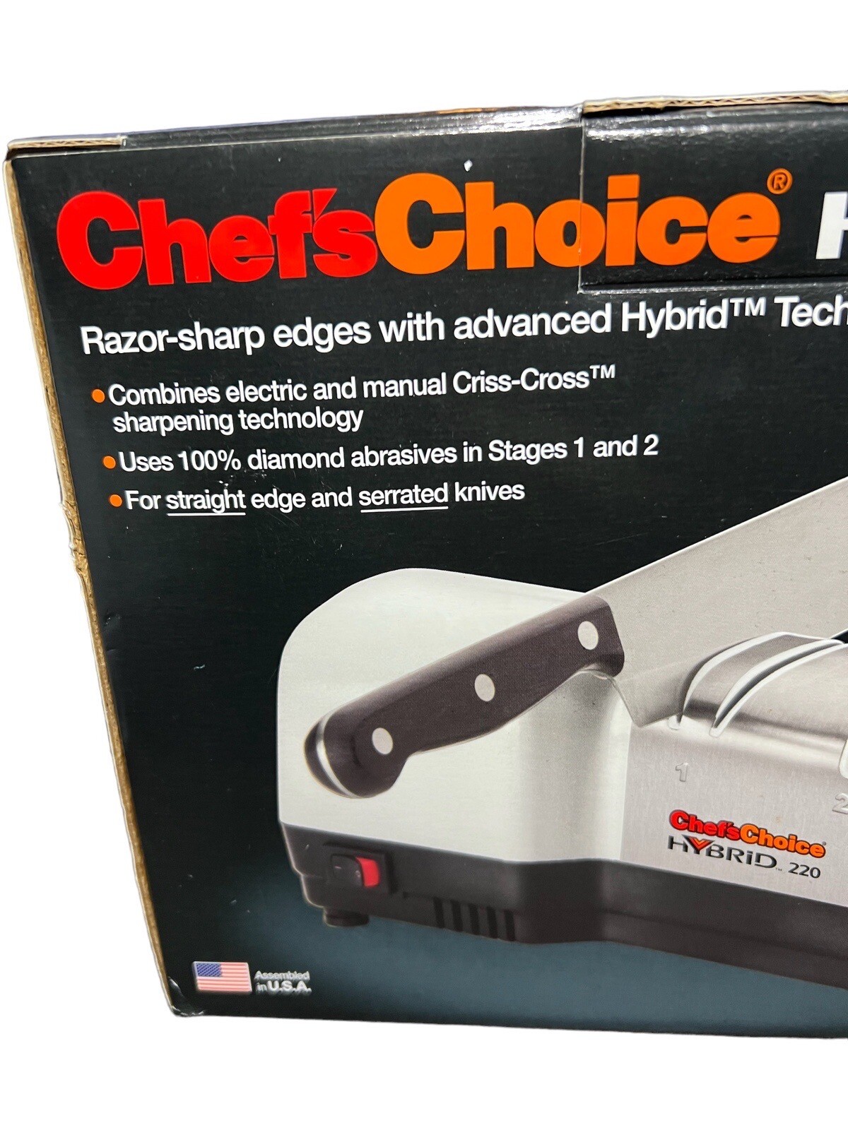 Chef's Choice 220 Hybrid Diamond Hone Electric Knife Sharpener eBay