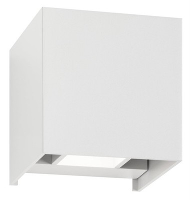 CMD 9033 Wandaußenleuchte Aluminium weiß LED 2x6W IP54 12x12cm Würfel Up/Down