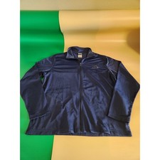 Adidas Track Jacket Mens Large Navy Blue Full Zip Mock Neck Performance Layer